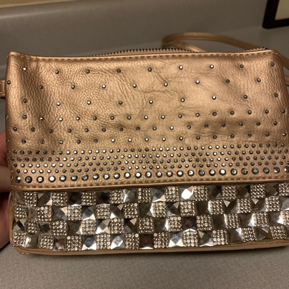 Rose Gold Bling Wristlet